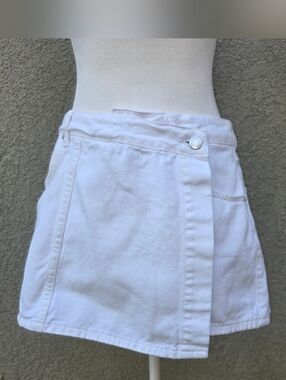 Zara White Wrap Denim Skort